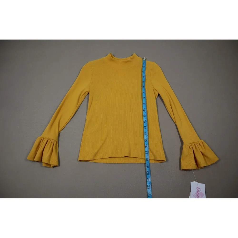Bonnie Jean Big Girls Mock‎ Neck Long Sleeved Top - Mustard - Size 12
